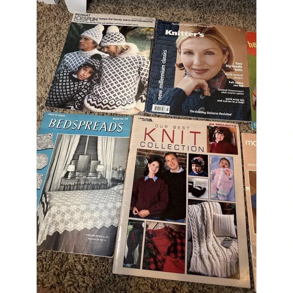Lot of Vintage Crocheting Knitting‎ Books Patterns and Instructions